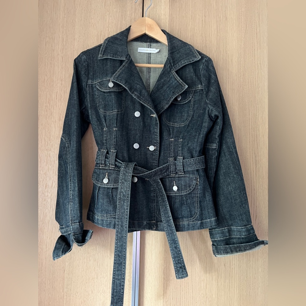 Belted jean jacket by Cache Cache (French brand), size S